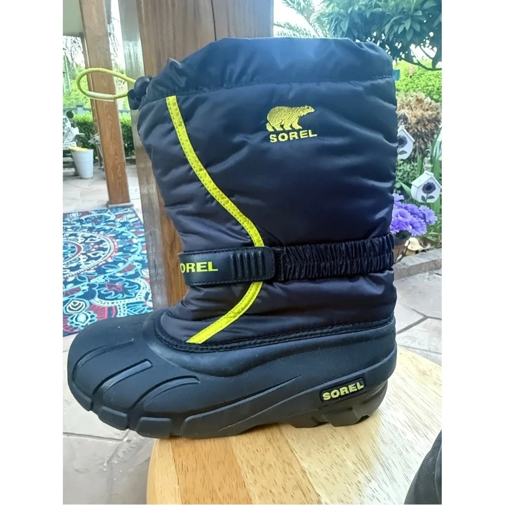 ❄️ Sorel Women's‎ Snow Boots Waterproof Insulated Black Neon Size 7 ❄️